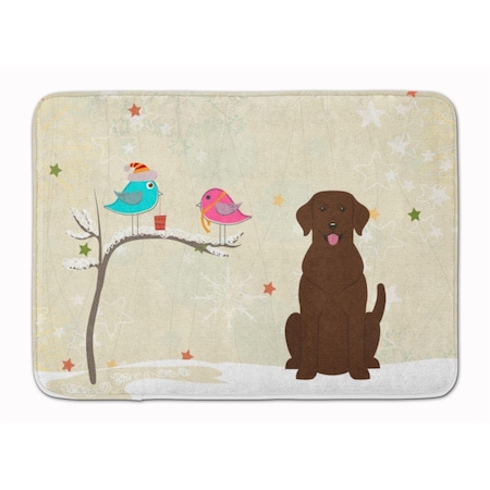 Carolines Treasures Christmas Presents Chocolate Labrador Machine Washable Memory Foam Mat BB2528RUG